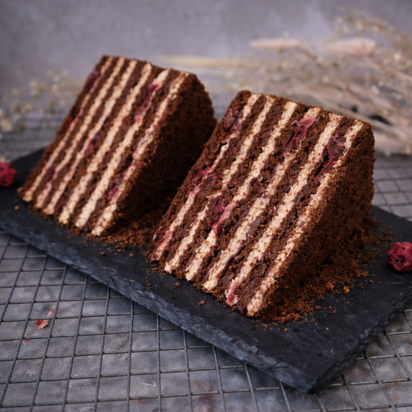 Sour Cherry Honey Cake (Medovik)